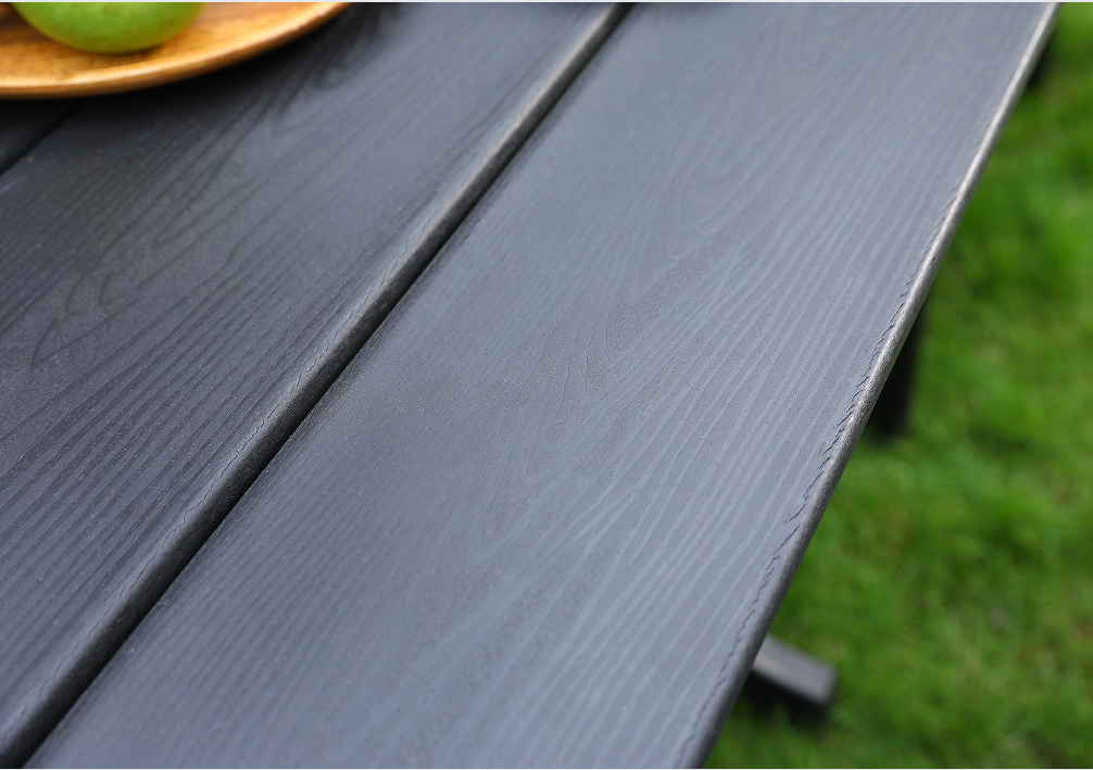 Black HDPE 4-Píosa Cearnóg Itheacháin Set le Cúltaca Cothrománach