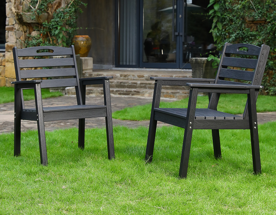 Black 2-Pack Cross Back HDPE Cathaoirleach Itheacháin Adirondack