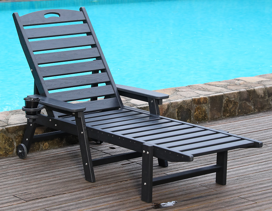 Meán Oíche Dubh HDPE Handle-Ready Adirondack Lounge Cathaoirleach