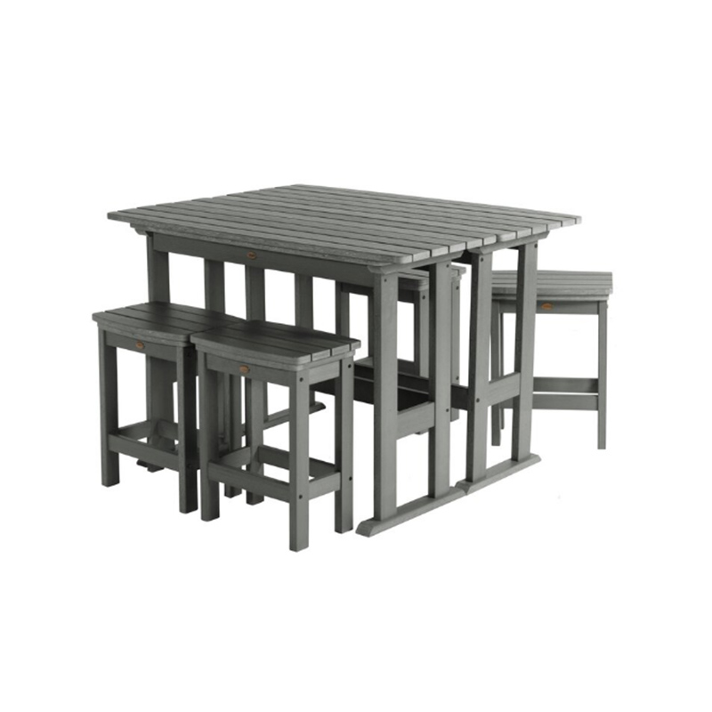 Nua-Aimseartha Dark Grey HDPE 6-Píosa Ard-Bharra Itheacháin Set