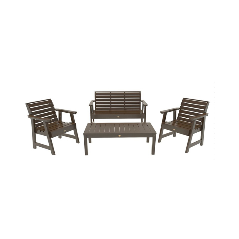 Seit tolg Patio Allamuigh - 4 Phíosa (Seat Love, Cathaoireacha, Tábla Caife)